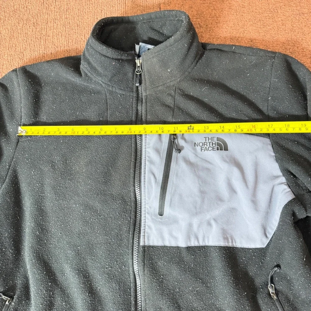 The‎ North Face Mens XL Full Zip Fleece Jacket Black Grey Denali Style